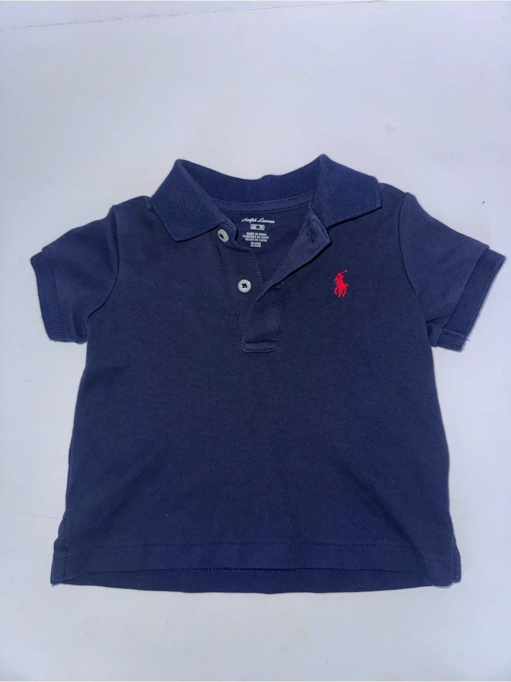 Ralph Lauren size 6 months blue polo short sleeve shirt